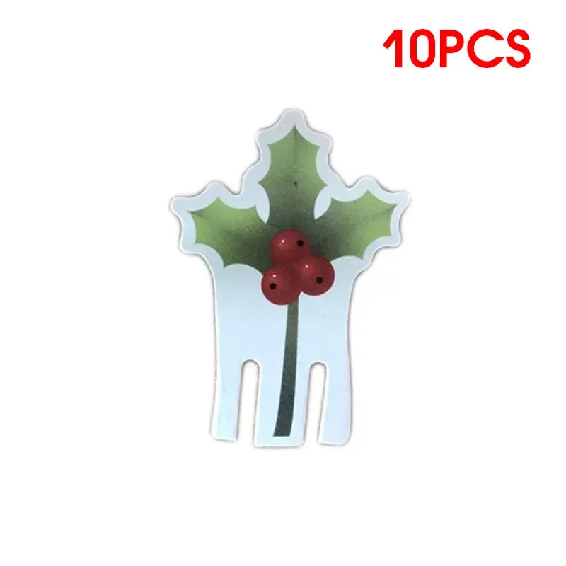 10pc/set Wine Cup Card Christmas Decor Santa Hat Glass Decor Xmas Tree Snowman Home Decoration Decor 2024 New Year Accessories