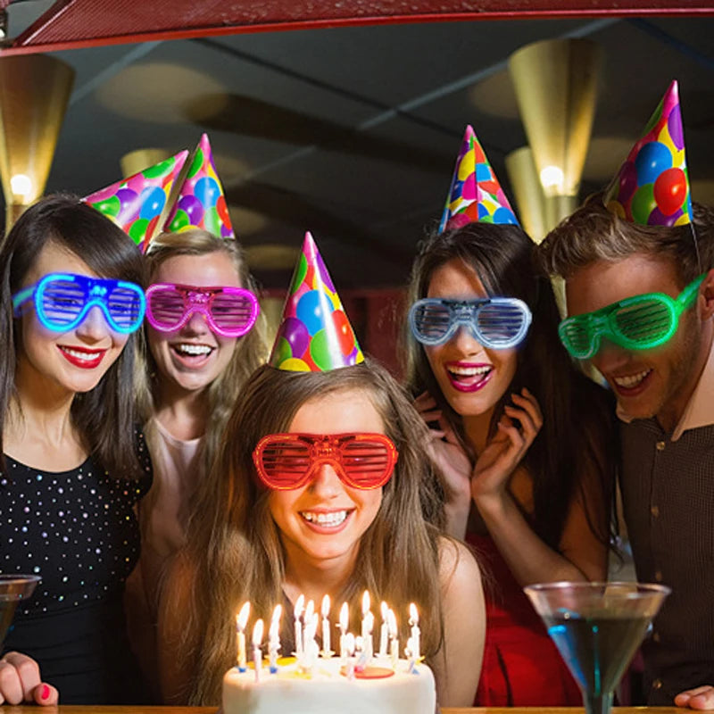 Light Up LED Glasses 5 Colors Heart Shape Glow Glasses Glow in The Dark Party Supplies Neon Party Favors for Kids Adults