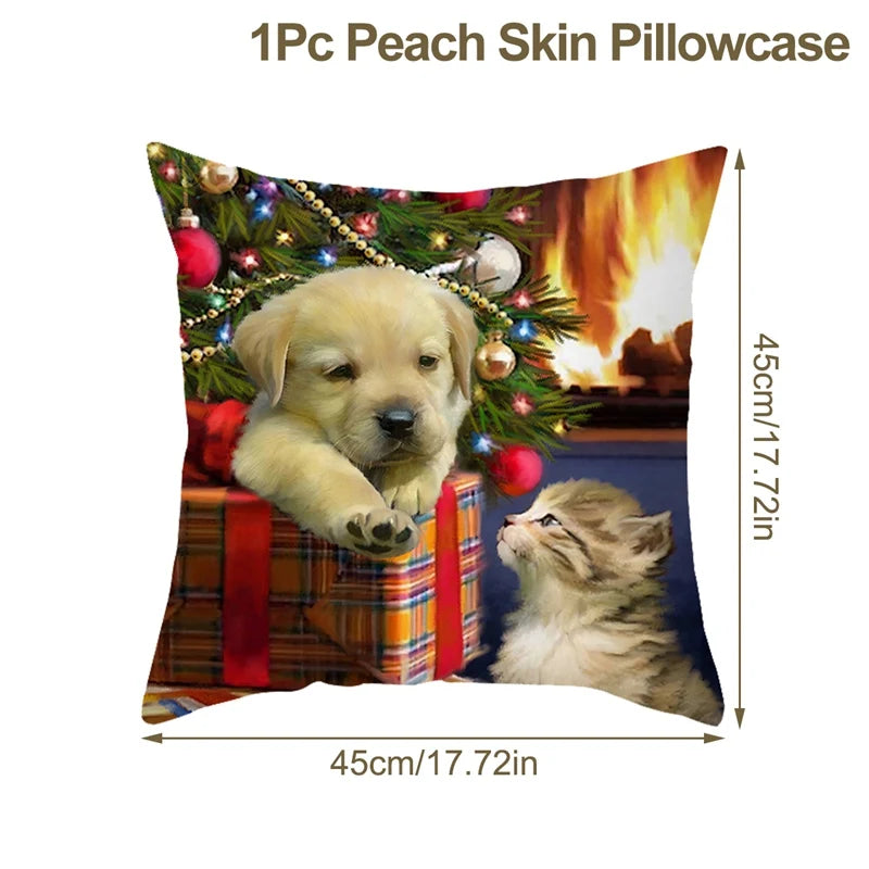 Christmas Cushion Cover Xmas Decorations For Home 2024 Merry Christmas Ornament Pillowcase Natal Navidad New Year 2025 Gifts