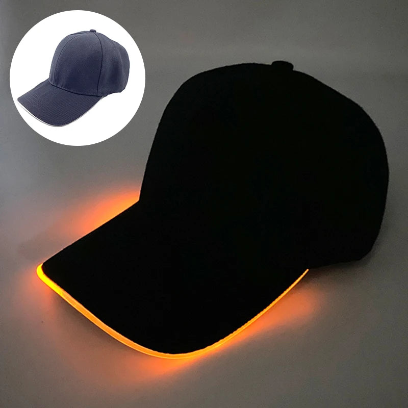 LED Light up Baseball Hat Flashing Glow Rave Party Cap Halloween trick or treat funny Pumpkin hat for man women cosplay costume