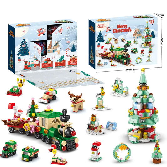 Christmas Building Blocks Set Box Kids Toys 24Years Xmas Advent Calendar Bricks Diy Kit Gift For Children 6 Years Old And Above