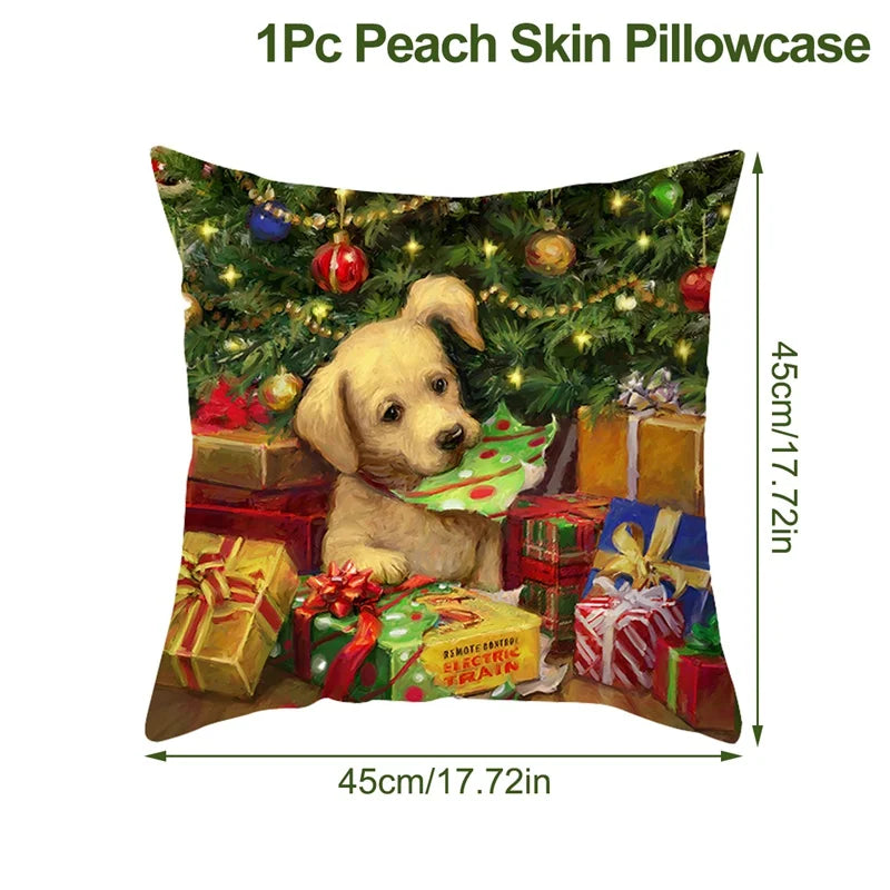 Christmas Cushion Cover Xmas Decorations For Home 2024 Merry Christmas Ornament Pillowcase Natal Navidad New Year 2025 Gifts