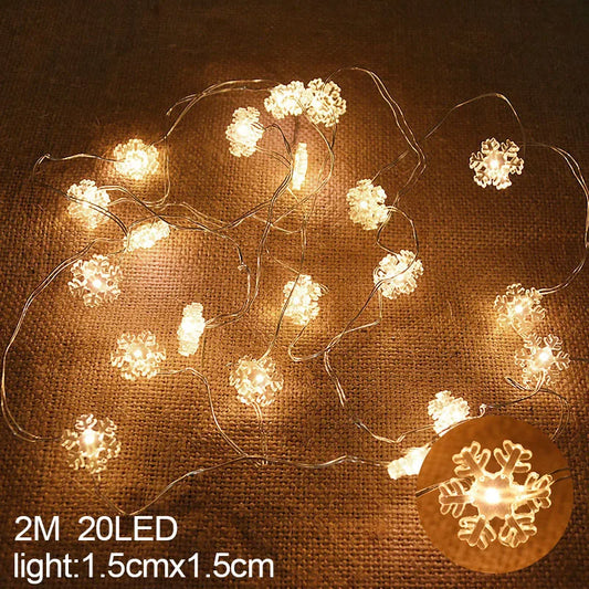 Santa Claus Snowflake LED Light String Christmas Decoration